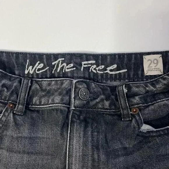 We The Free People Bailey Mini Skirt Frayed Denim - Picture 5 of 7